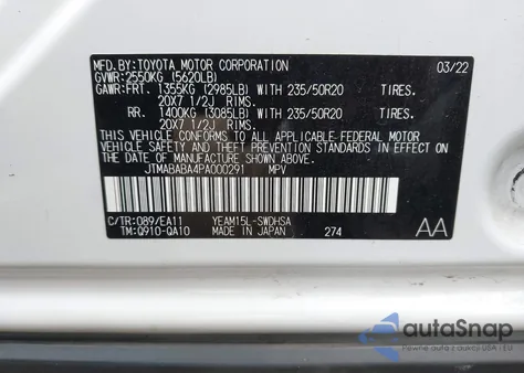 2023 Subaru Solterra Touring z USA, uszkodzony, nr VIN JTMABABA4PA000291